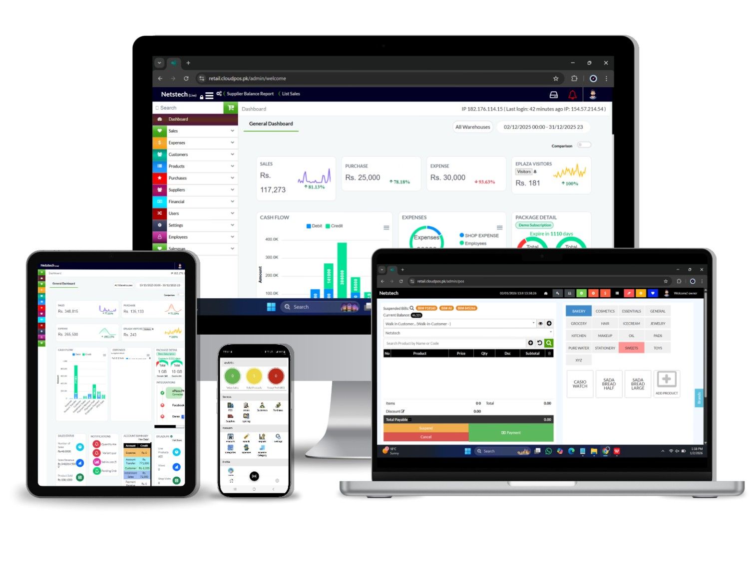 Best free POS software dashboard with real time sales and inventory tracking