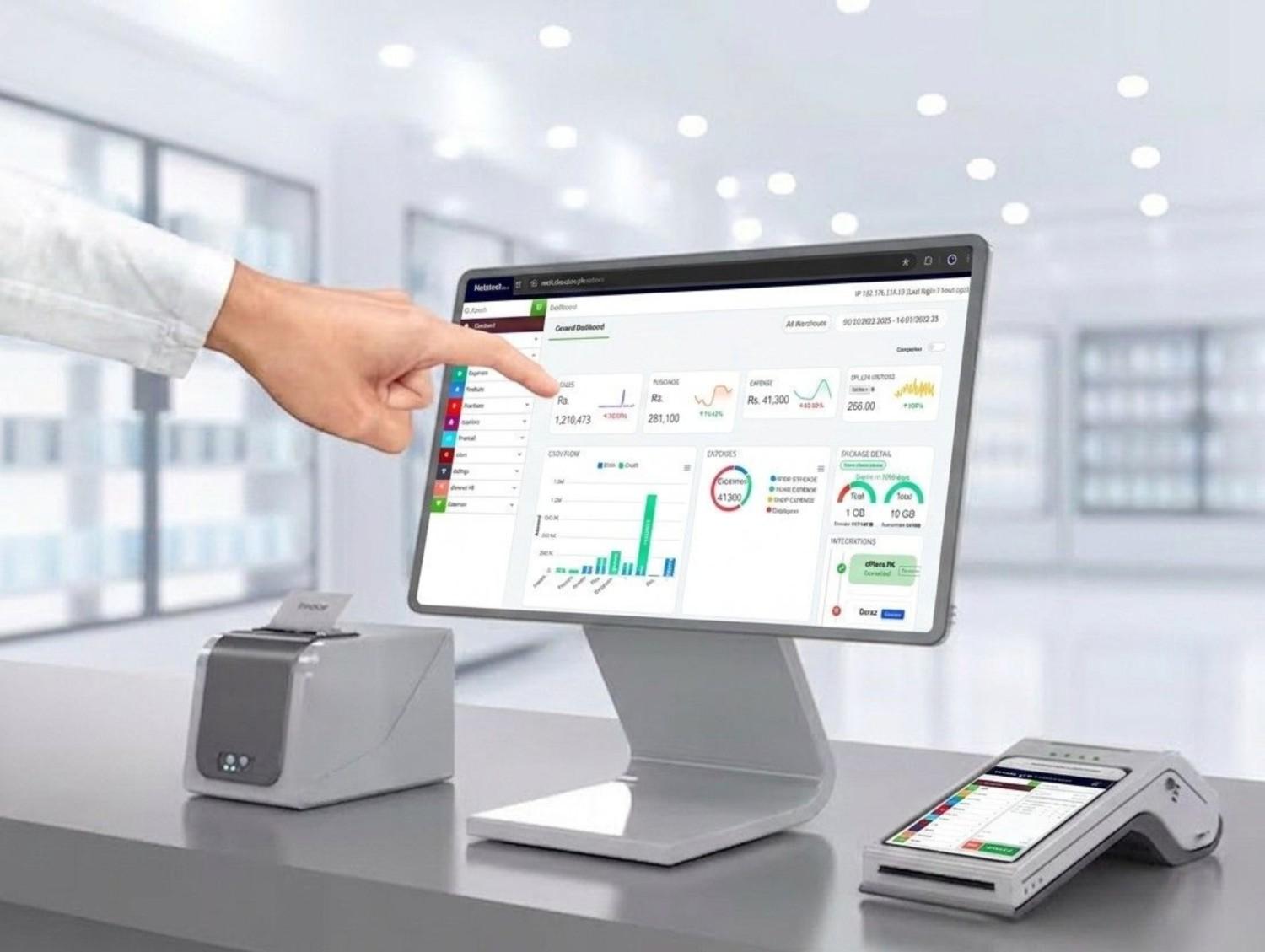 Retail point of sale system software running on PC for billing, inventory management, and retail store operations